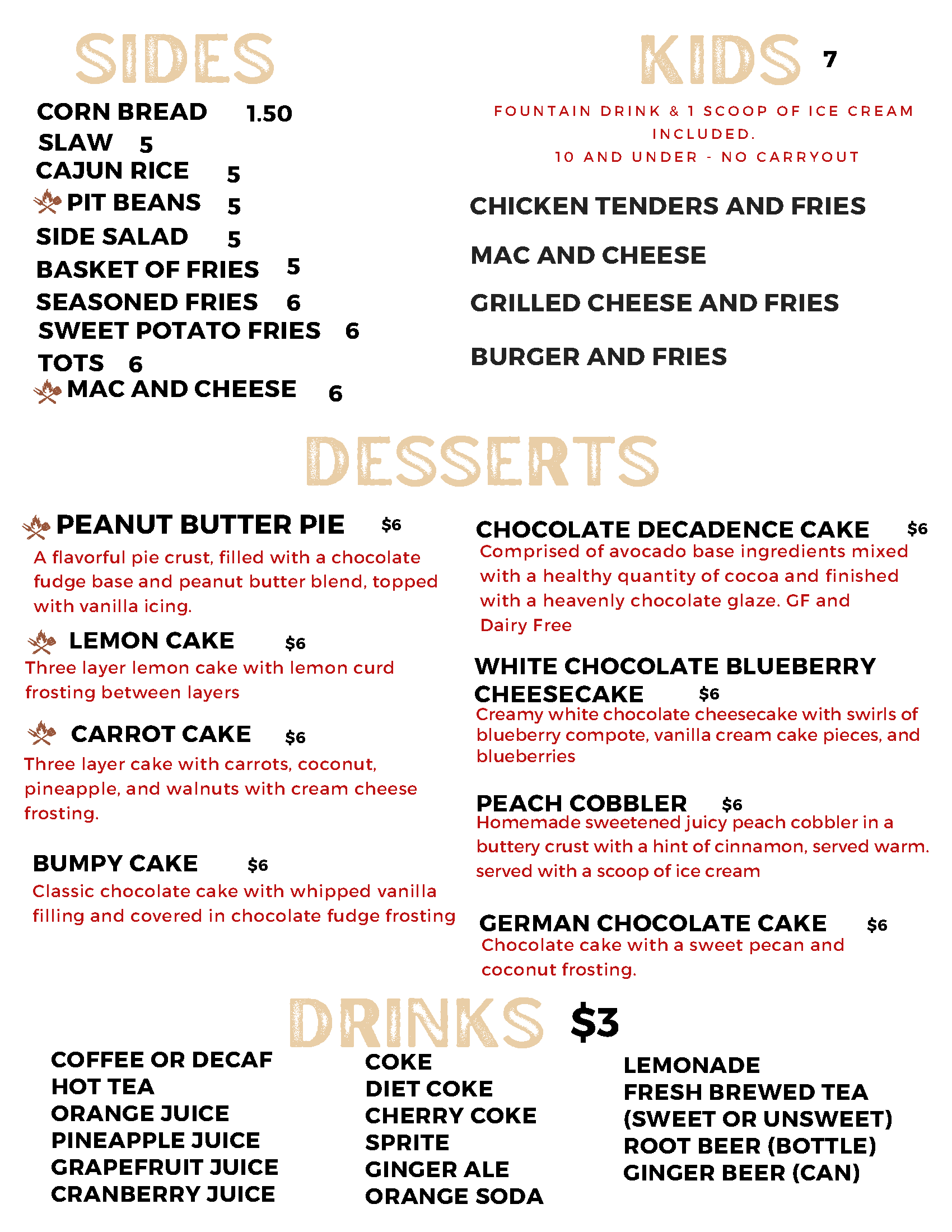 Jack's Roadside BBQ Menu